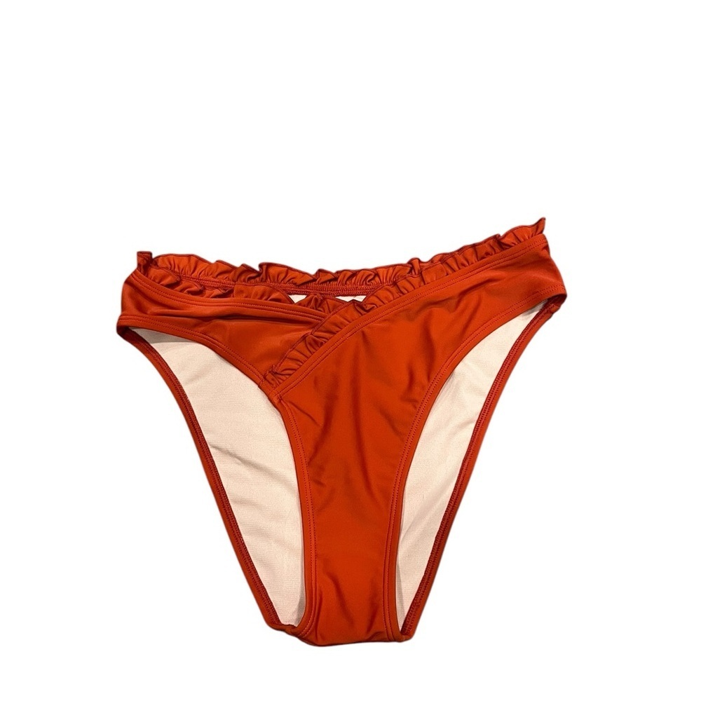 Cupshe Ruffled Orange Bikini Bottom Size Medium